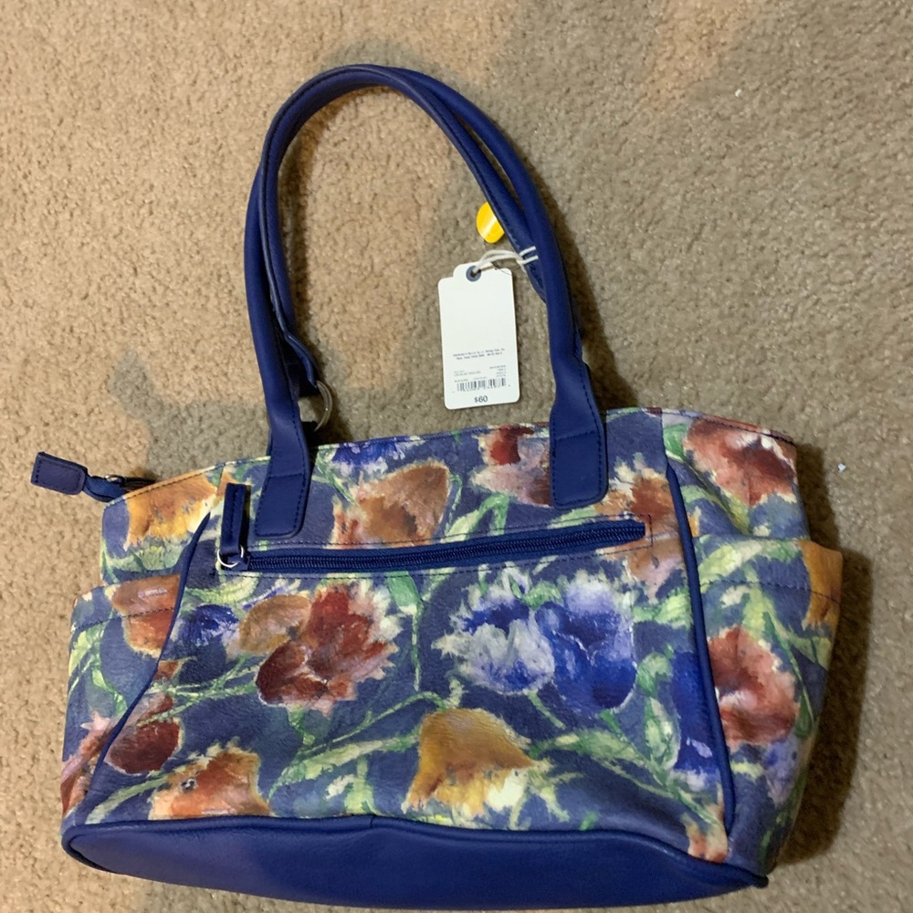 ST JOHNS BAY Galant Shoulder Bag Blue Floral NWT